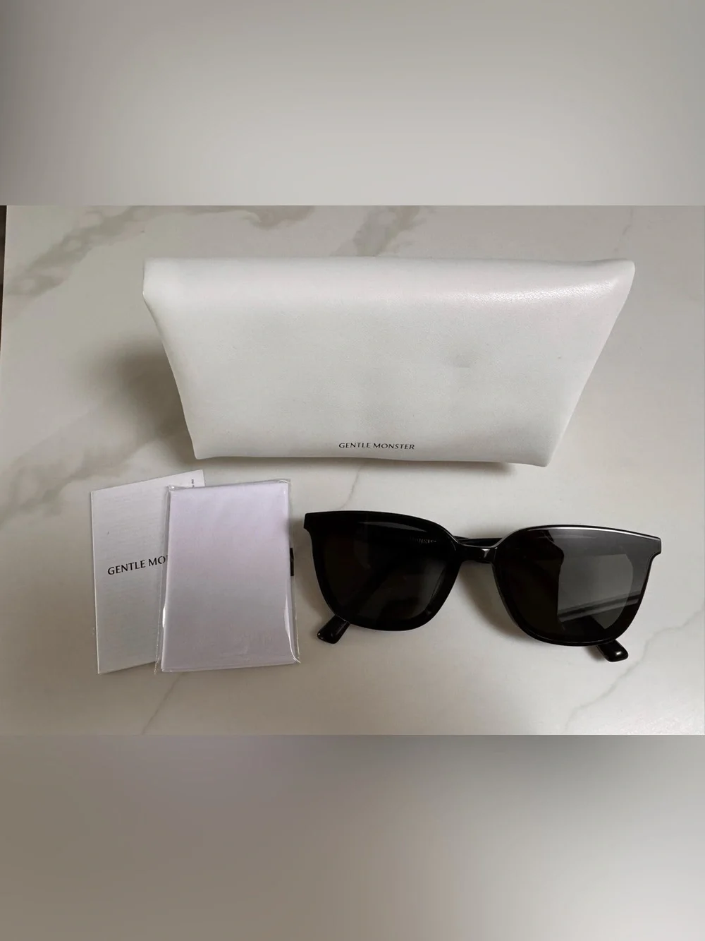GENTLE MONSTER LILIT 01 Black Acetate Flatba Square sunglasses